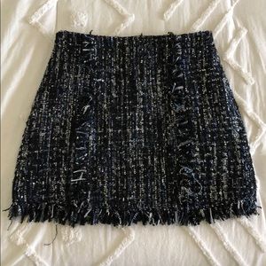 Fringe sparkly party mini skirt